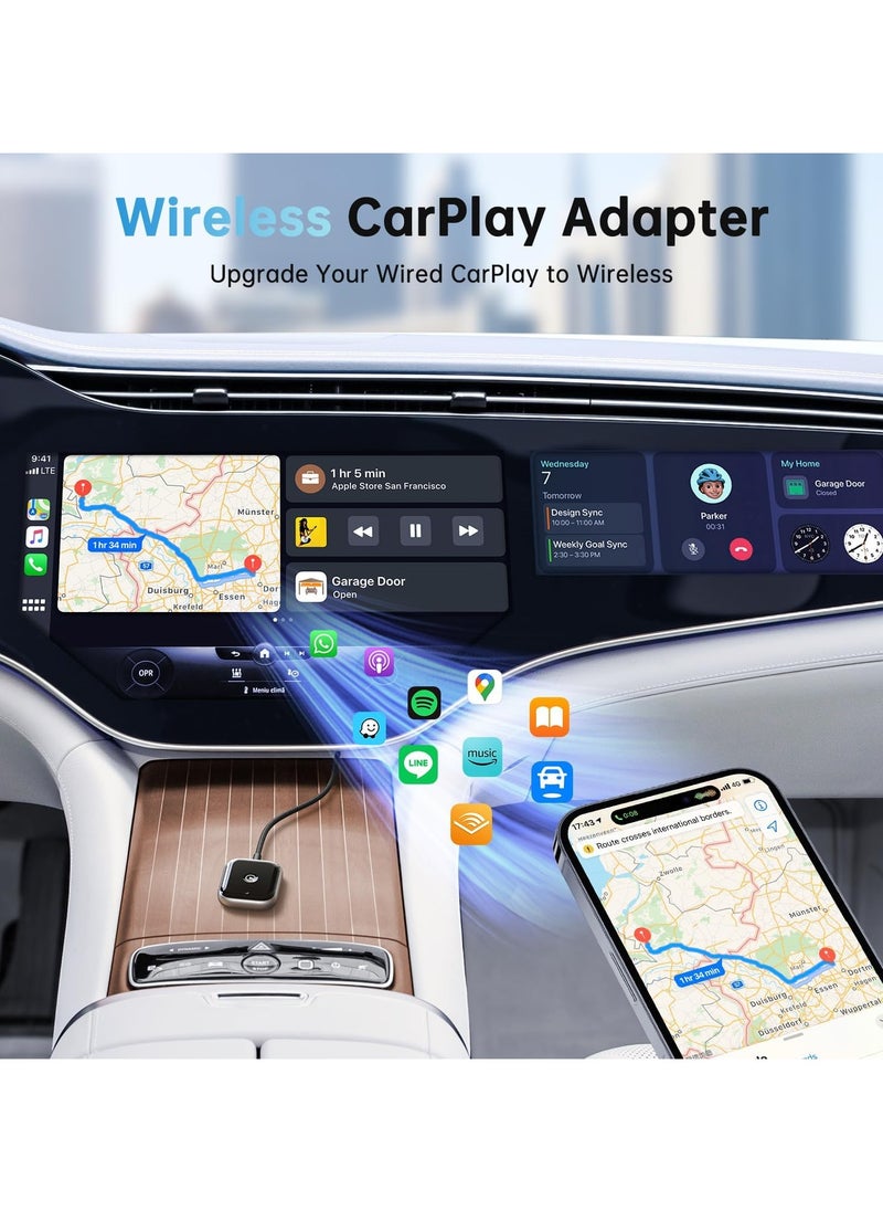 محول CarPlay اللاسلكي ومحول Android Auto اللاسلكي 2 في 1 – سريع ومستقر – محول لتحويل CarPlay السلكي إلى لاسلكي – متوافق مع iOS 10+ و Android 11