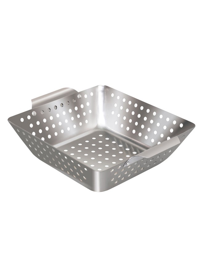 السنيدي سلة شواء غير لاصقة، شبك شواء، فضي، مقاس 21.5* 21.5* 6.5 سم - Image 1