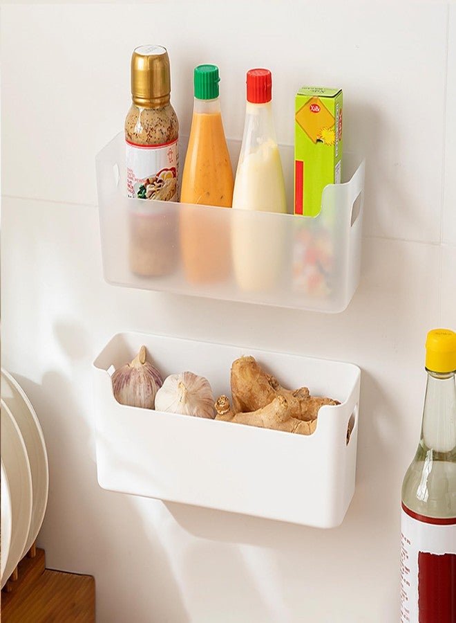 IGUOCY 2 Pcs Kitchen Cabinet Door Organizer,Adhesive Mount Inside Cabinet Door Storage,Under Sink Door Storage Shelf for Kitchen,Bathroom,Office,Garage,Craft Room (White) - Image 3