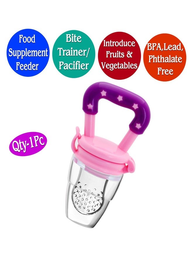 Joy Buzz Baby Feeding Product | Combo of Babies Silicone Spoon Food Feeder 190ml & Fruit Nibbler Pack of 2 (Green & Purple) - Image 5