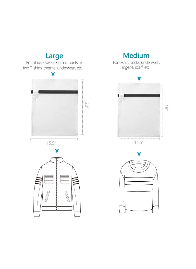 KASTWAVE - 6 Pcs/Set Mesh Laundry Bags Reusable Washing Machine Bag Travel Laundry Bags for Dirty Clothes, Mesh Laundry Bags for Delicate Blouse, Hosiery, Underwear, Bra, Shoes, Lingerie Baby Clothes (3L+3M) - Image 1
