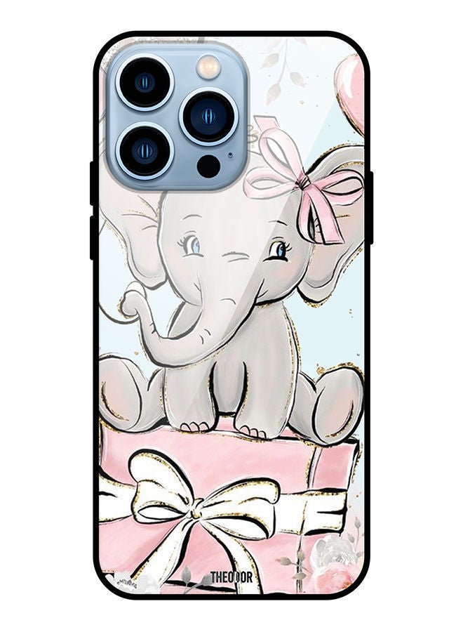 Theodor Protective Tempered Glass Case Cover For Apple iPhone 13 Pro Baby Elephant - Image 1