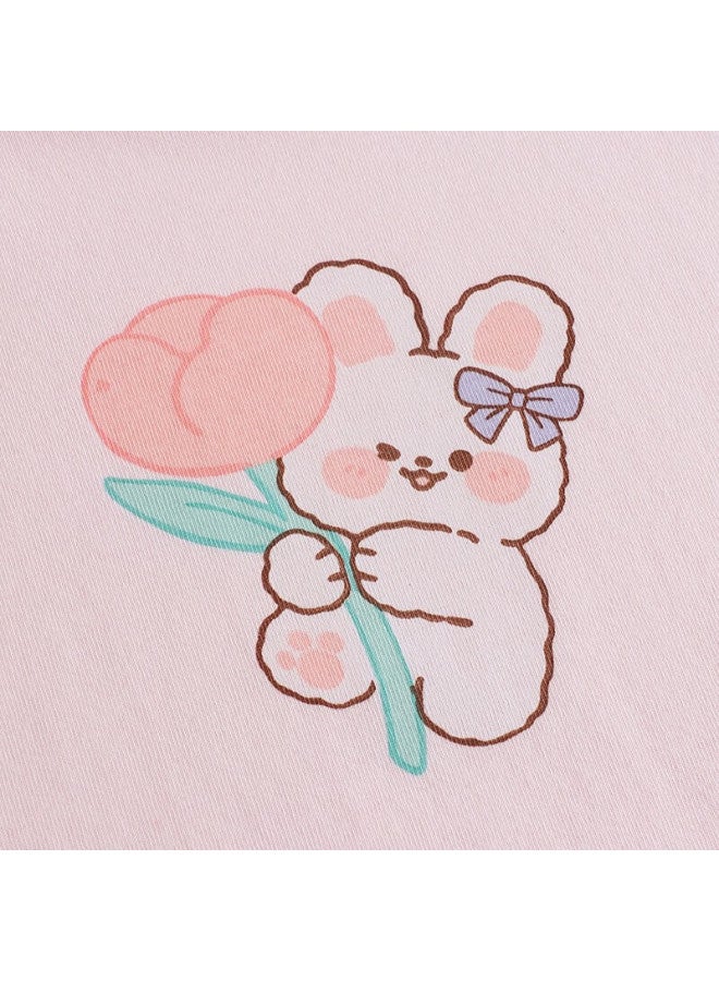 THREEGUN طقم ملابس منزلية للأطفال من ثريغون قطن ناعم بأكمام طويلة وسروال طويل، وردي فاتح 160 - Image 4