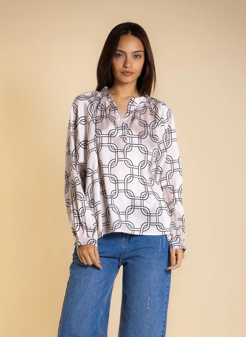 SHAPES PRINTED BLOUSE