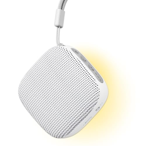 HOMEBEST Portable Sound Machine for Travel, White Noise Sound Machine for Sleeping, 52-Hour Lasting Mini Noise Machine with 21 Quality Non-looping Sounds, Headphone Jack, Memory, Timer for Adults,Hotel (White) - Image 1