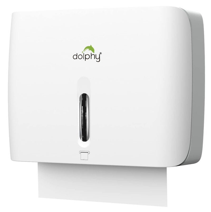 Dolphy Wall Mounted Multifold Mini Hand Towel Paper Dispenser-White - Image 1