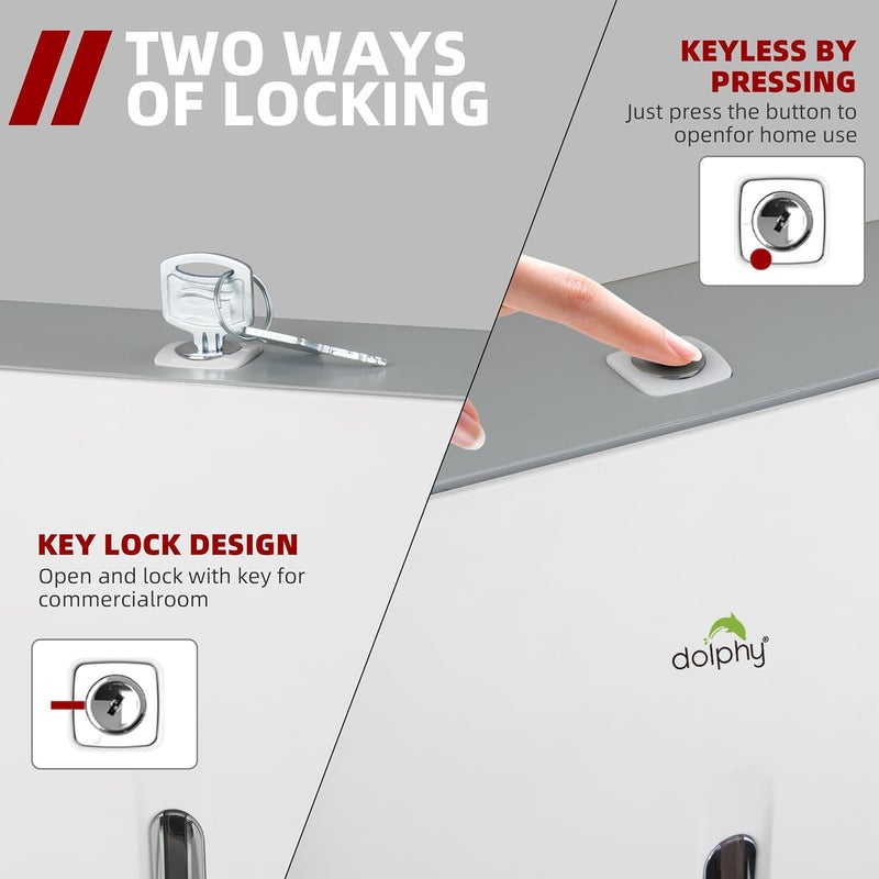 Dolphy Wall Mounted Multifold Mini Hand Towel Paper Dispenser-White - Image 3