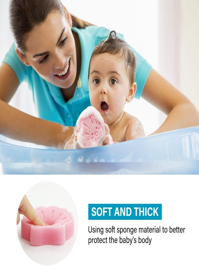 DANCELF Baby Bath Sponge, Natural Cute Shapes Soft Shower Sponges for Bathing, Bathtub Foam for Infants and Toddler, 3pcs : Blue Dolphin, Pink Shell, Green Turtle - Image 5