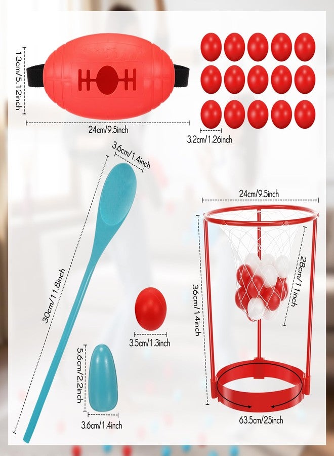 Arrowbash Outdoor Lawn Carnival Games Shaking Swing Balls Game Kit Head Hoop Basketball Party Spoon and Egg Race Games Party for Indoor Outdoor Christmas Easter Favors Gifts Toys - Image 2