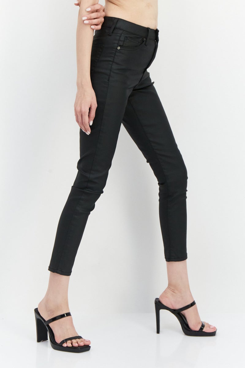 TOPSHOP Women Regular Fit Plain Stretchable Jean, Black  - Image 3