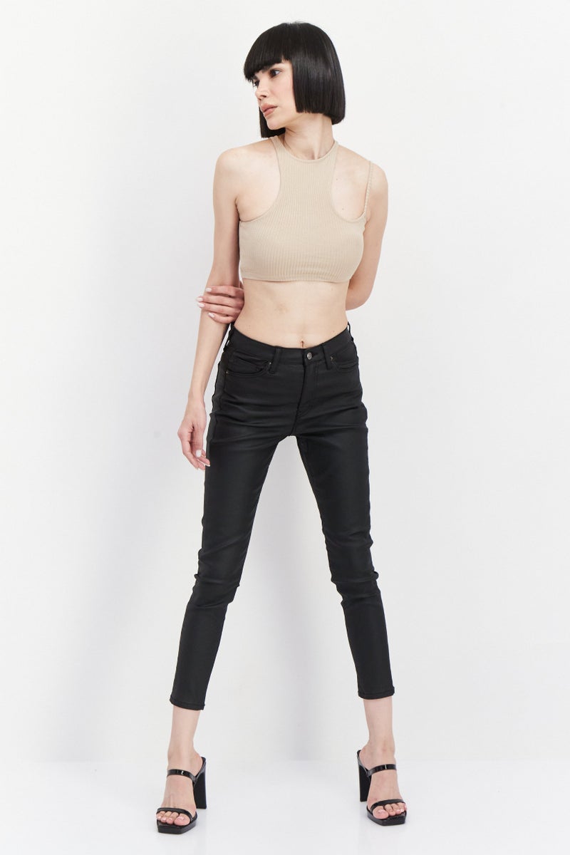 TOPSHOP Women Regular Fit Plain Stretchable Jean, Black - Image 2