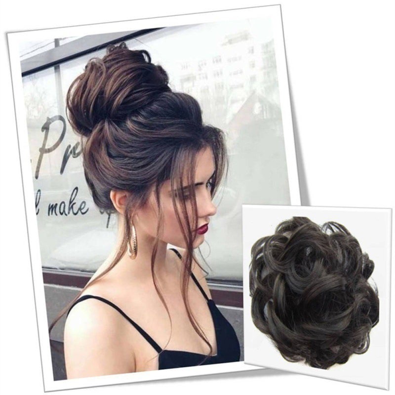 1Pcs Pony Tail Hair Extension Buns Hairpin Wig for Ladies Hairpiece Scrunchies Elastic Wave Curly Synthetic Hairpieces Wrap for Hairs Bun - Image 4