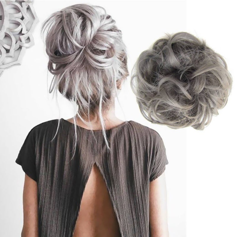 1Pcs Pony Tail Hair Extension Buns Hairpin Wig for Ladies Hairpiece Scrunchies Elastic Wave Curly Synthetic Hairpieces Wrap for Hairs Bun - Image 3