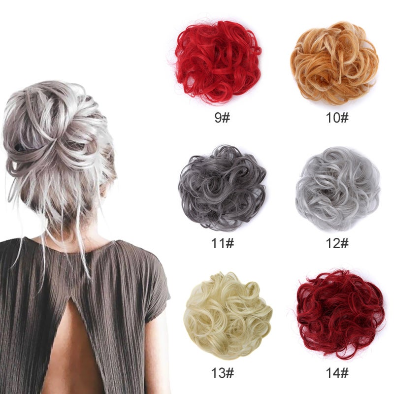 1Pcs Pony Tail Hair Extension Buns Hairpin Wig for Ladies Hairpiece Scrunchies Elastic Wave Curly Synthetic Hairpieces Wrap for Hairs Bun - Image 2