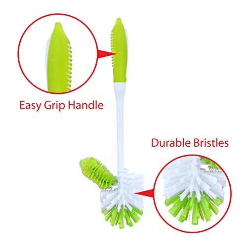 Pine Sol Pine-Sol Toilet Bowl Cleaner Brush with Holder | Heavy Duty Cleaning Wand with Under The Rim Scrubber, Non-Slip Handle, Storage Caddy | Bathroom Supplies, Yellow, Green - Image 2