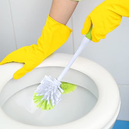 Pine Sol Pine-Sol Toilet Bowl Cleaner Brush with Holder | Heavy Duty Cleaning Wand with Under The Rim Scrubber, Non-Slip Handle, Storage Caddy | Bathroom Supplies, Yellow, Green - Image 3