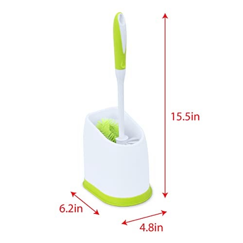 Pine Sol Pine-Sol Toilet Bowl Cleaner Brush with Holder | Heavy Duty Cleaning Wand with Under The Rim Scrubber, Non-Slip Handle, Storage Caddy | Bathroom Supplies, Yellow, Green - Image 4