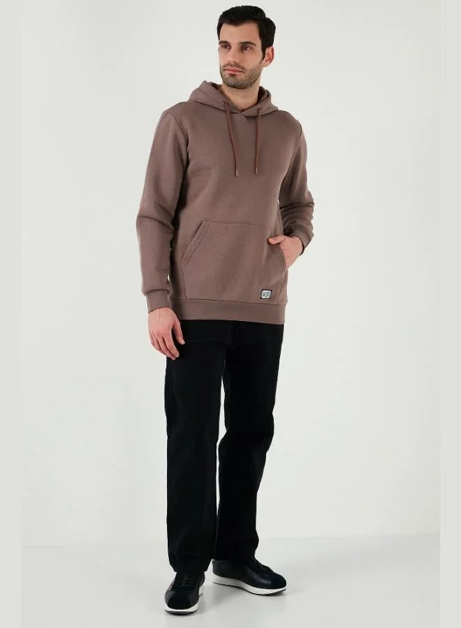 Buratti  Buratti Regular Fit Hooded Sweatshirt with Kangaroo Pocket, Soft Fleece Lining, Men's Sweatshirt 5905281 for Men | Best Price UAE