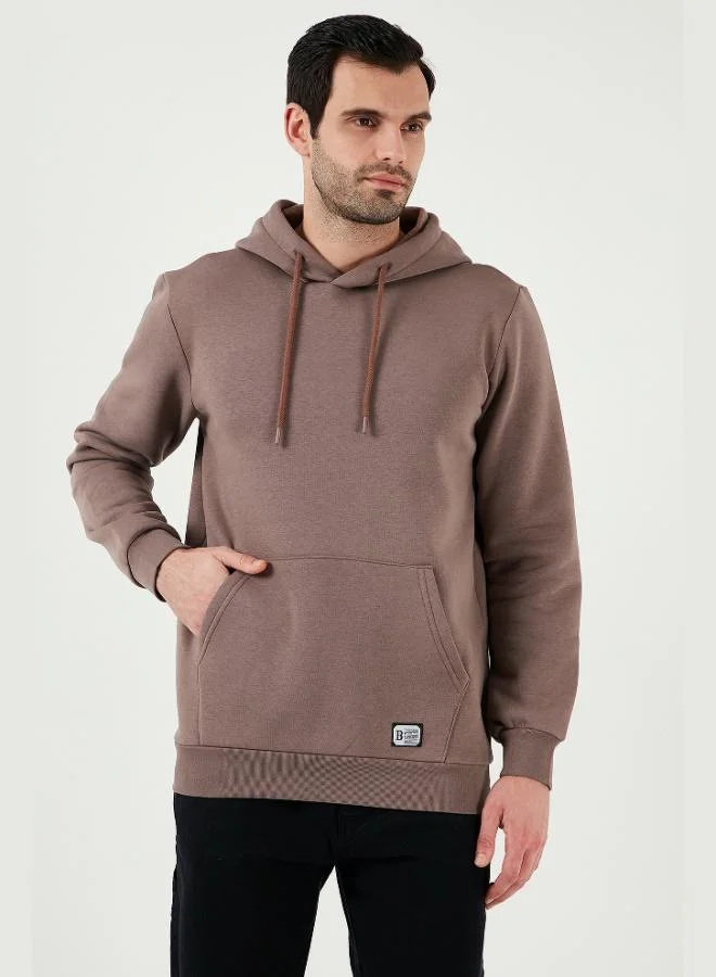 Buratti Regular Fit Hooded Sweatshirt with Kangaroo Pocket, Soft Fleece Lining, Men's Sweatshirt 5905281