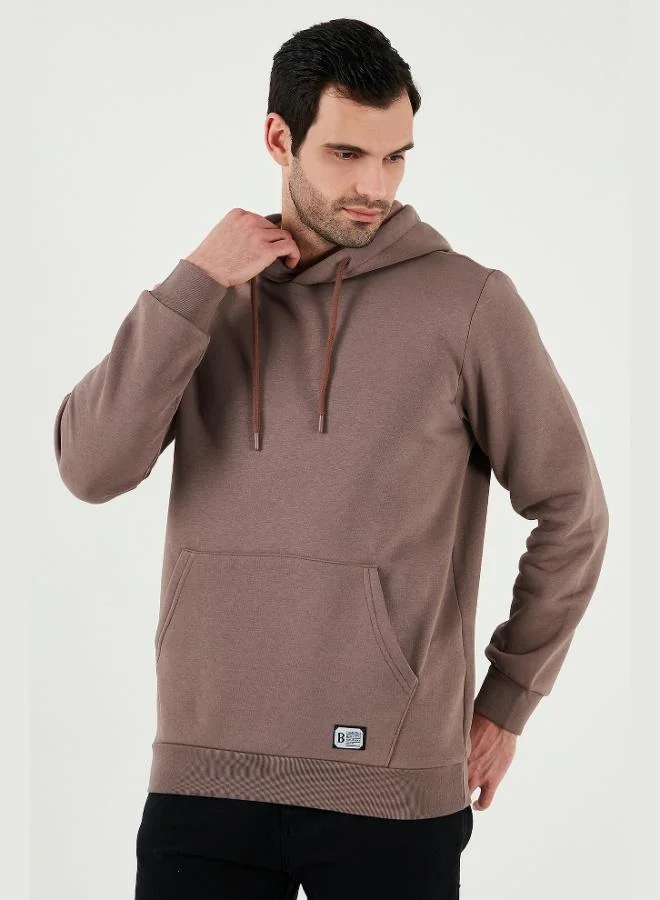 Buratti  Buratti Regular Fit Hooded Sweatshirt with Kangaroo Pocket, Soft Fleece Lining, Men's Sweatshirt 5905281 for Men | Best Price UAE