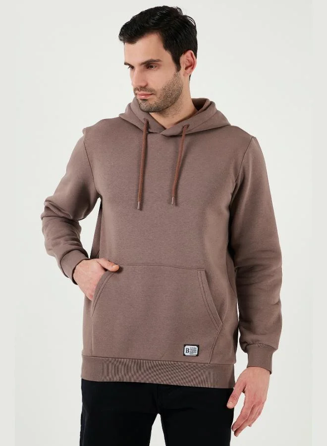 Buratti  Buratti Regular Fit Hooded Sweatshirt with Kangaroo Pocket, Soft Fleece Lining, Men's Sweatshirt 5905281 for Men | Best Price UAE