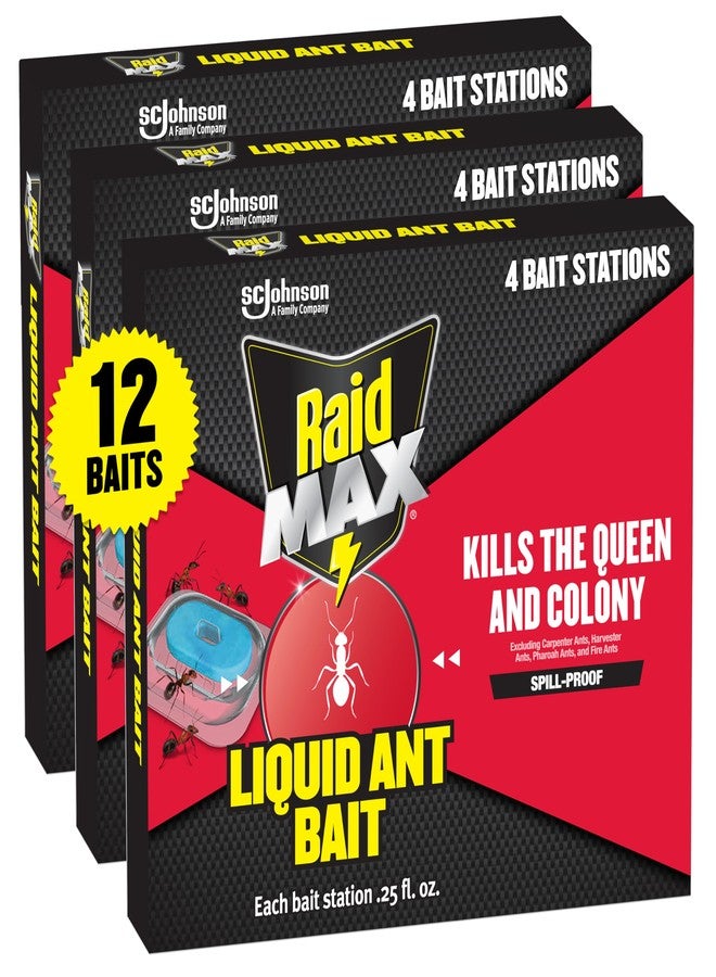ريد طُعم النمل السائل Raid Max؛ يقضي على النمل في أماكن تكاثره، للاستخدام الداخلي والخارجي؛ 12 محطة طُعم - Image 1