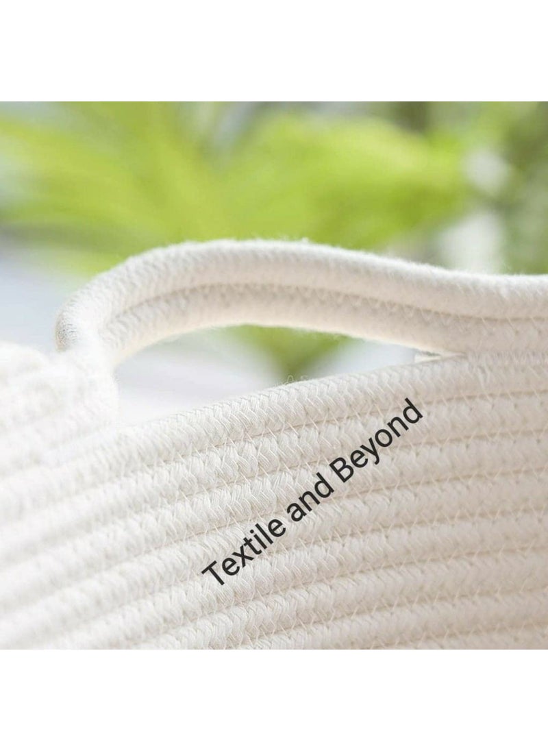 Textile and Beyond Textile and Beyond Boho Home Decor Box Rope Storage Organizer Cotton Basket for Fruits Laundry Toy Gift Hamper Baby Tray Bucket Organizer for Living Room Kitchen Washroom 216 kg  - Image 4
