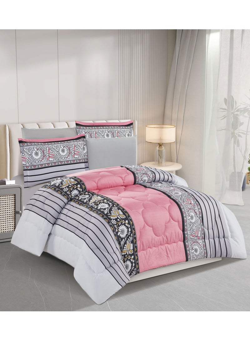 Stargold Super Soft Printed Comforter, 6pcs Set, Microfiber High-Quality Fabric, Stylish and Premium Design, Durable, Ideal For Home Bedroom 240X220CM  - Image 1