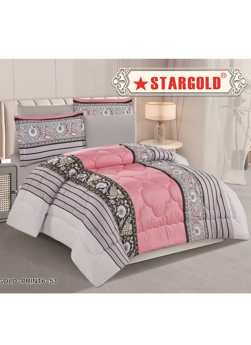 Stargold Super Soft Printed Comforter, 6pcs Set, Microfiber High-Quality Fabric, Stylish and Premium Design, Durable, Ideal For Home Bedroom 240X220CM  - Image 2