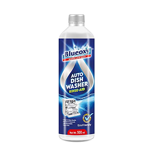 BLUEOXY Auto Dishwasher Rinse Aid Liquid for Dishwasher Machine | Power Dry | Rinse aid for Dishwasher | Quick Shine & Fast Drying Action | Ecological Formulation | 500 ML | QTY 1 - Image 1