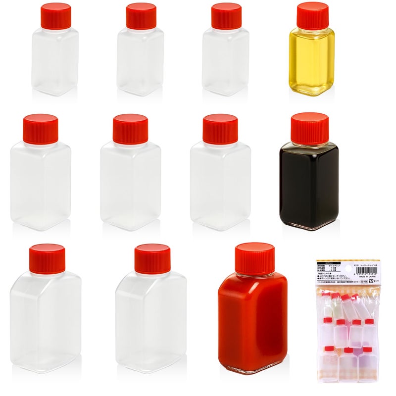 JapanBargain 2054 Japanese Travel Bottles for Dressing Spice Soy Sauce Squeeze Squirt Bottles Mini Sauce Containers Made in Japan 11pcs