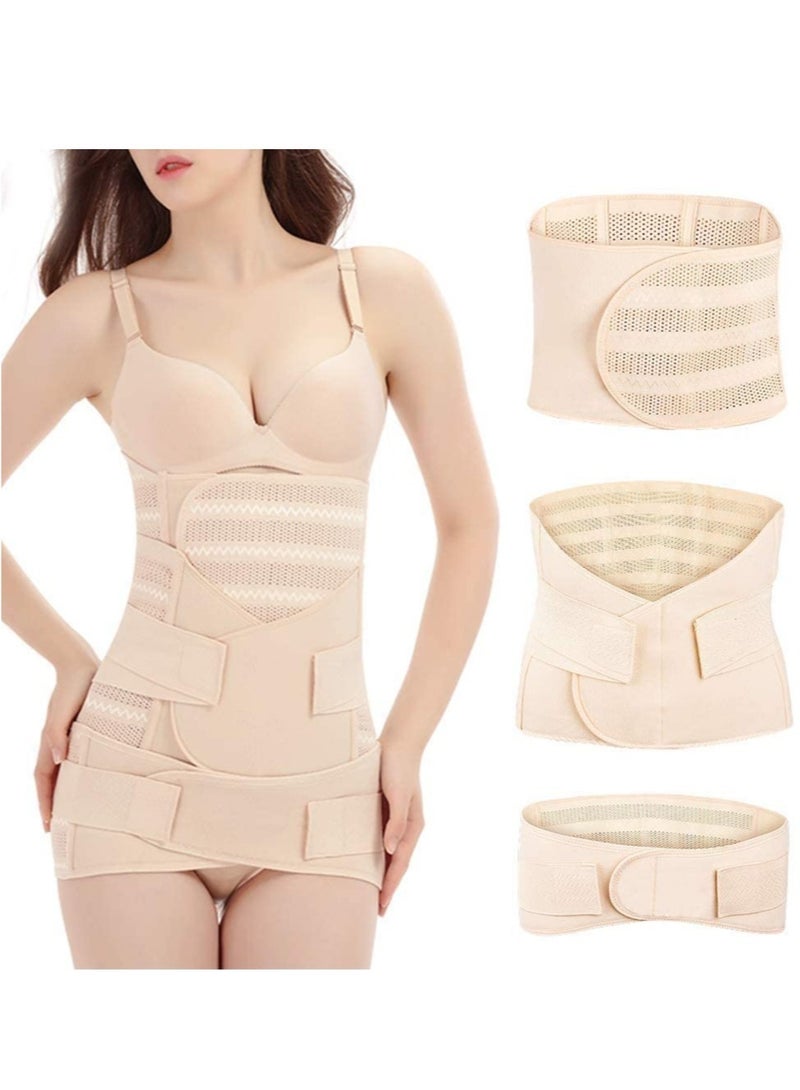 ELTRAZONE 3 in 1 Postpartum Belt - Breathable Postpartum Recovery Postnatal Corset Belt after Pregnancy Maternity, Light skin-L - Image 1