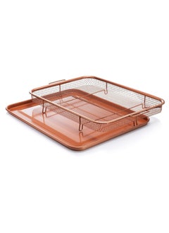 GOTHAM STEEL Gotham Steel Air Fryer Basket for Convection Oven, 2 Piece Nonstick Copper Crisper Tray, Also Great for Baking & Crispy Foods, Dishwasher Safe – XXL 16.5” x 12.5”  - Image 1