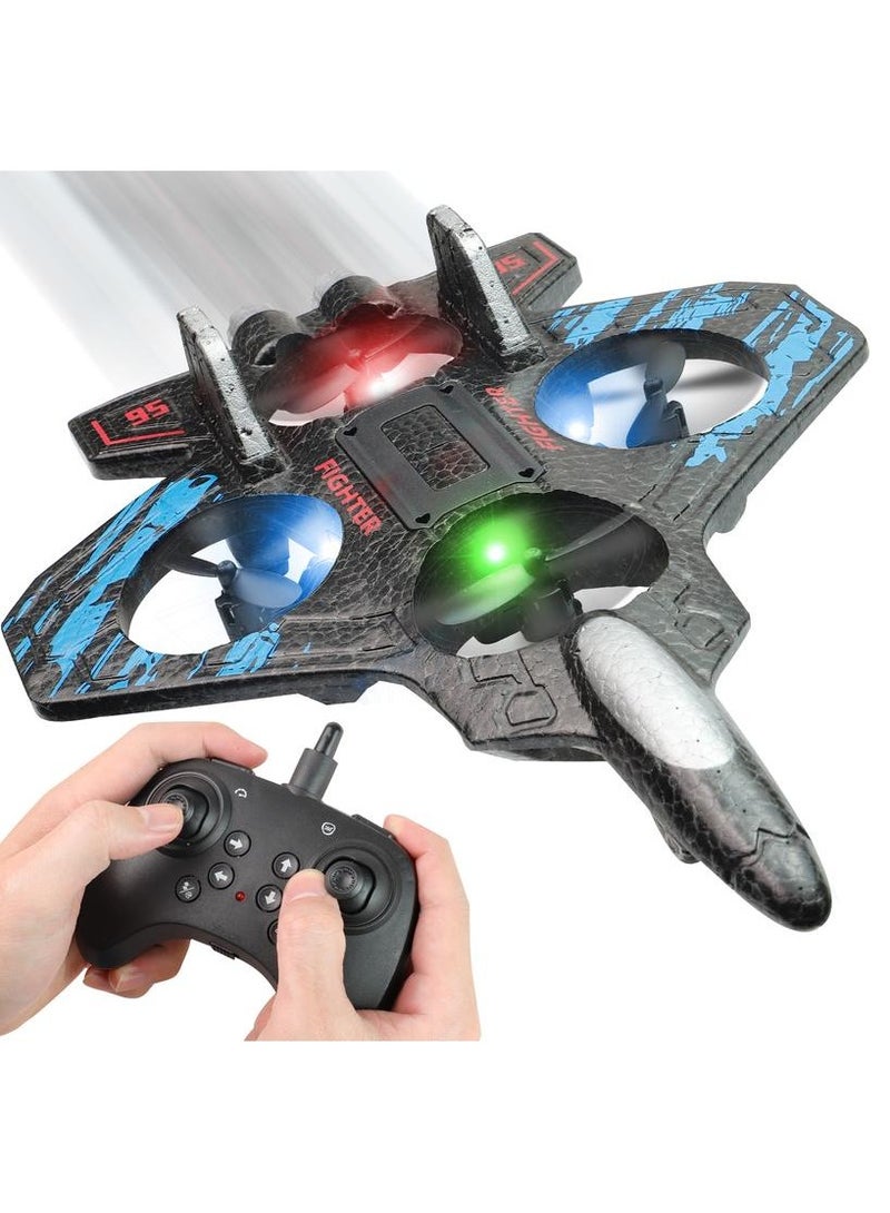 Model airplane jet with lights -360 ° aerial rolling remote-controlled airplane toy, suitable for children, flight toy  - Image 1