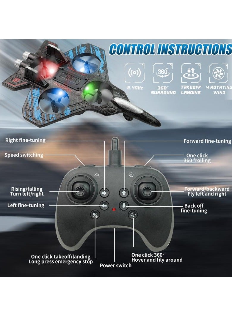 Model airplane jet with lights -360 ° aerial rolling remote-controlled airplane toy, suitable for children, flight toy  - Image 5