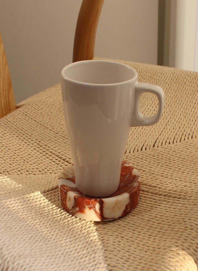 Nawgnail Natural Calacatta Red Marble Soap Dish, Round Small Jewelry Dish, Sponge Holder for Bathroom, Kitchen - Image 3