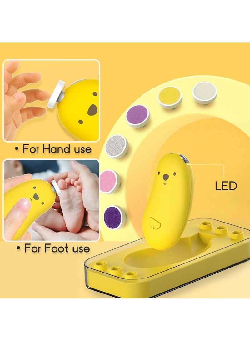 PEI  AN Baby Electric Nail Trimmer, 6-in-1 Baby Nail File Beauty Set, with Warm Light, Active Protection, 2-Speed Hand/Toe Nail Care Trimmer, Suitable for Children and Adults - Image 4