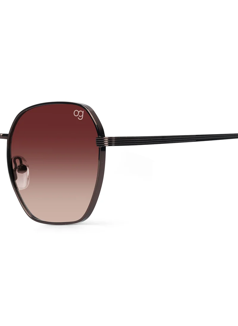 Woggles UV- Protected  copper Hexagonal Sunglasses