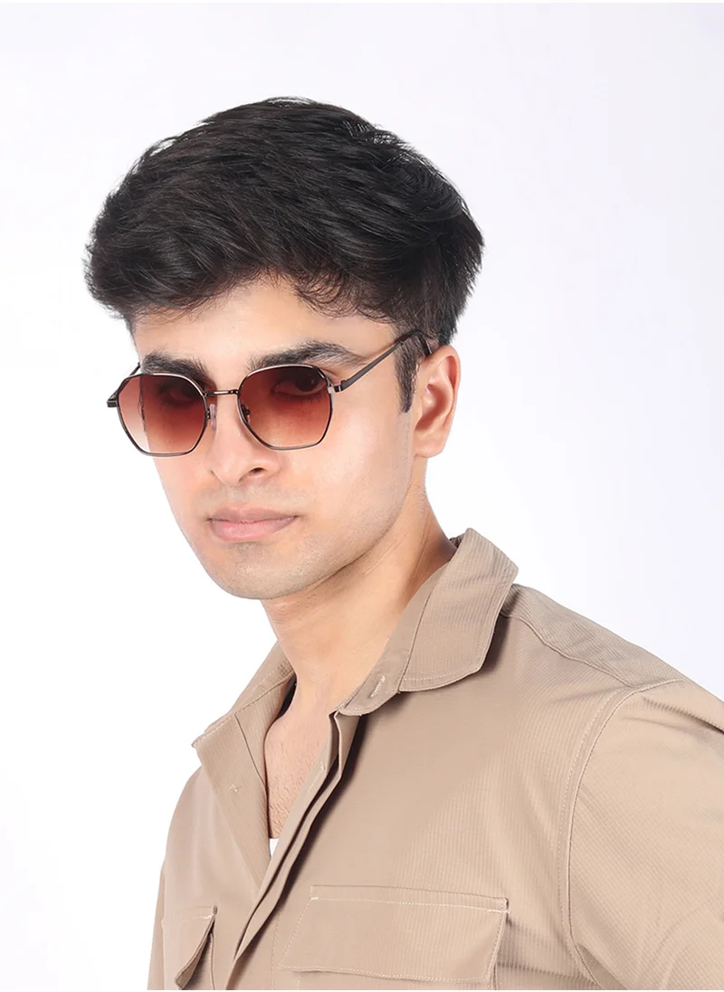 Woggles UV- Protected  copper Hexagonal Sunglasses