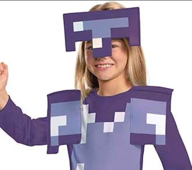 Disguise Minecraft Costume, Enchanted Diamond Armor Outfit for Kids, Minecraft Costume Halloween Multicolored, Medium (7-8) - Image 2