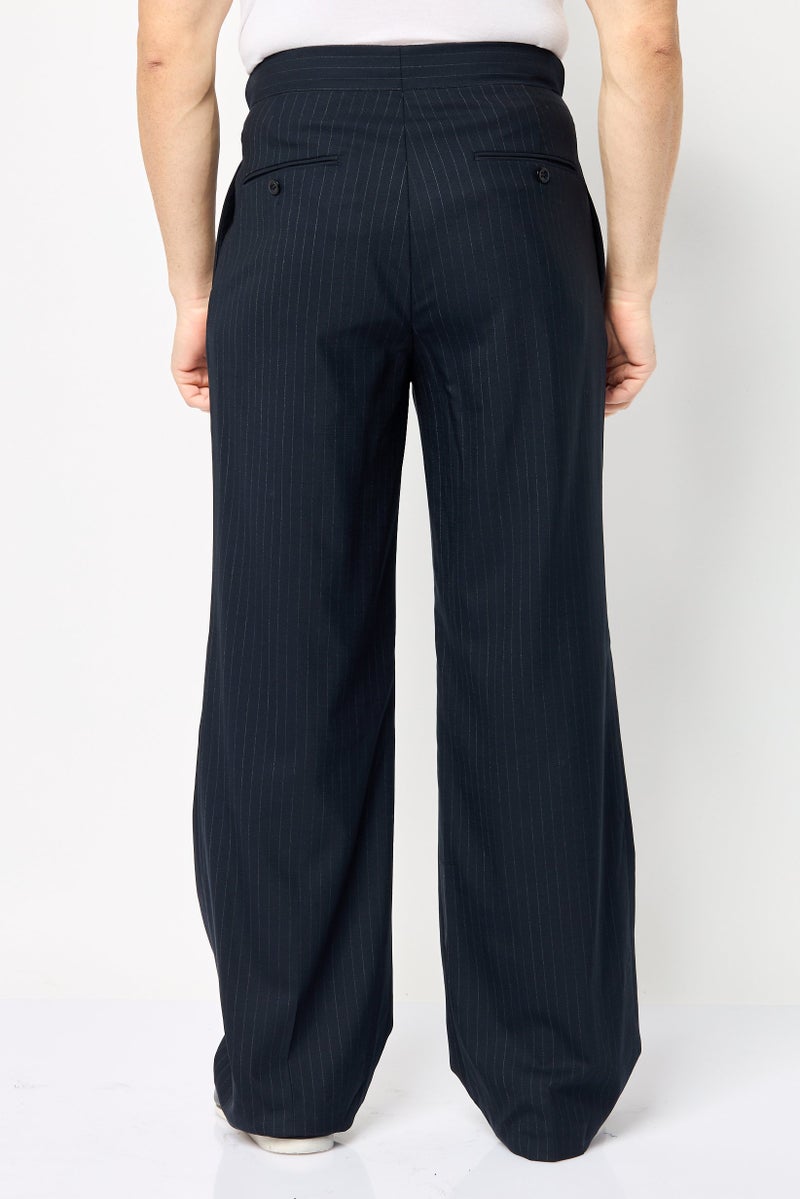 GANT Men Regular Fit Stripe Dress Pants, Navy  - Image 3