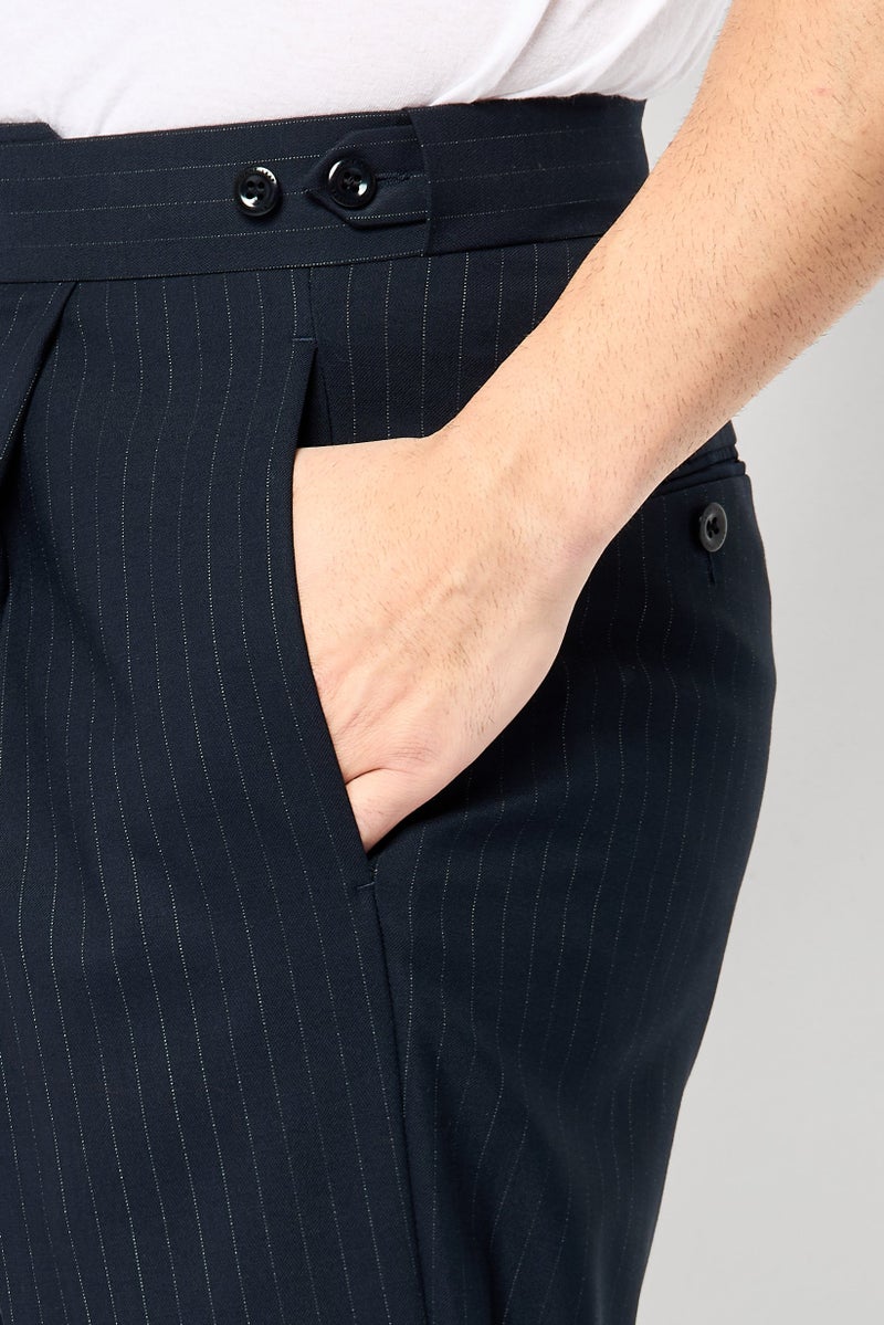 GANT Men Regular Fit Stripe Dress Pants, Navy - Image 4