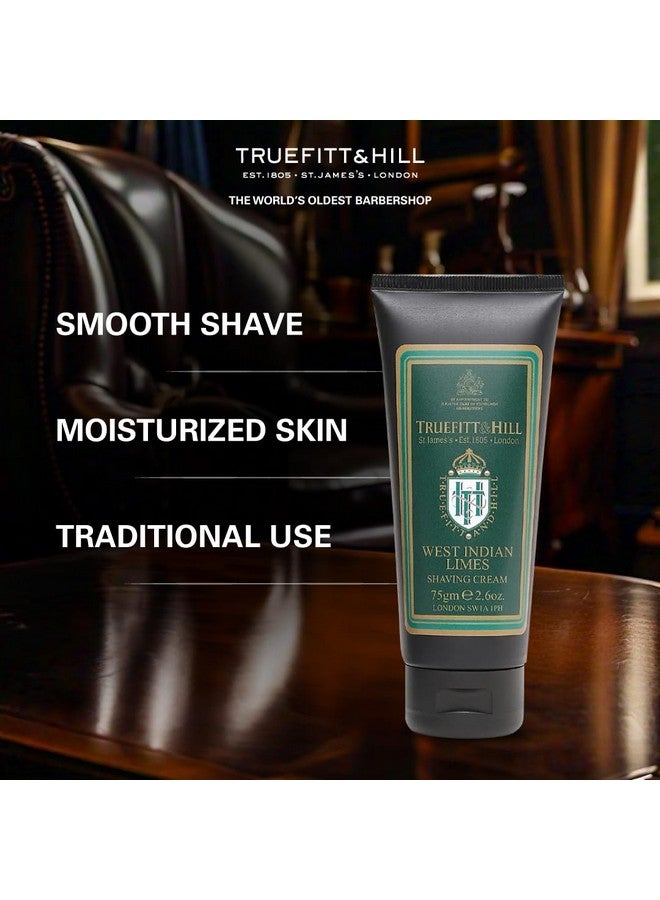 Truefitt & Hill West Indian Lime Shaving Cream For men | 75gm Tube |Best For Oily Skin | Glycerine based |Smooth Razor Glide|Rich Lather|Contains Essential Oils | All Natural - Image 3
