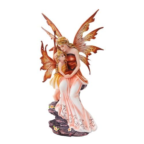 PTC 8.75 Inch Mother and Baby Orange Winged Fairy Statue Figurine - Image 2
