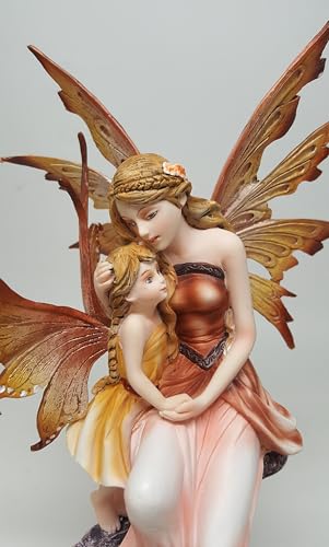 PTC 8.75 Inch Mother and Baby Orange Winged Fairy Statue Figurine - Image 3