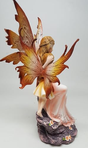 PTC 8.75 Inch Mother and Baby Orange Winged Fairy Statue Figurine - Image 5