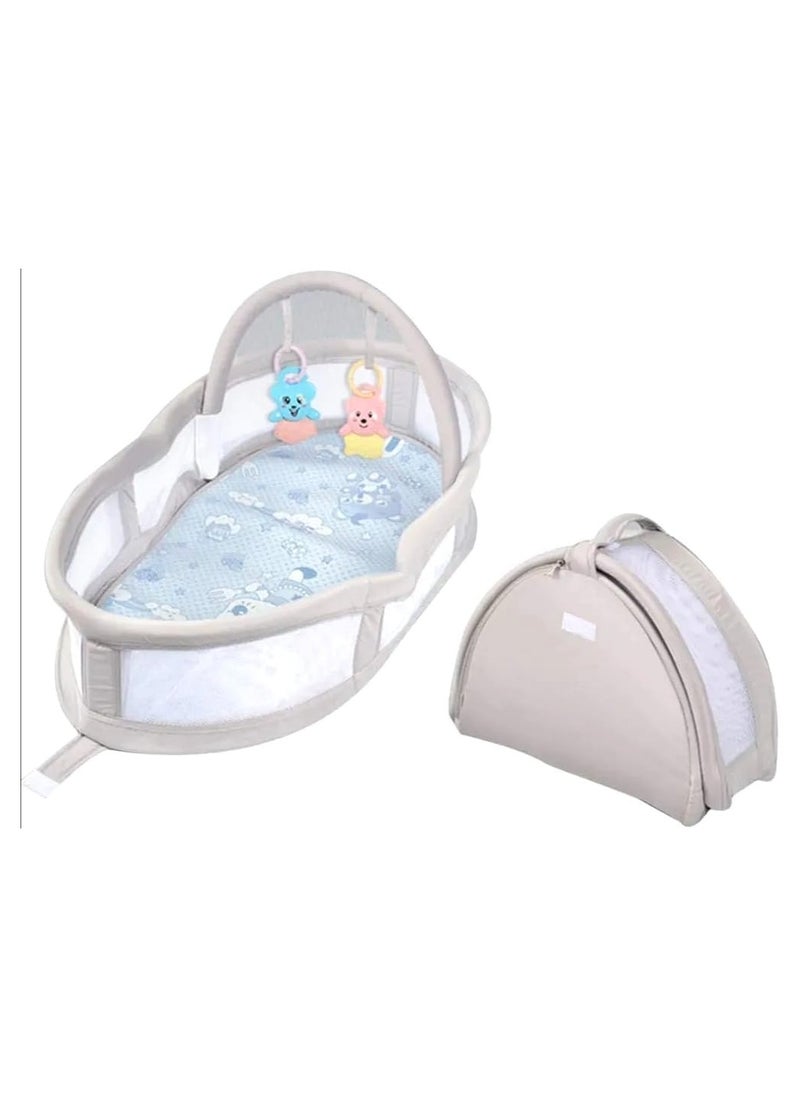 Generic Baby sleeping Bassinet, Baby Sleeping Basket, Foldable Crib Baby Natural Cotton Polyester Fabric Bed Basket (1 Months to 12 Month) (GREY)  - Image 3