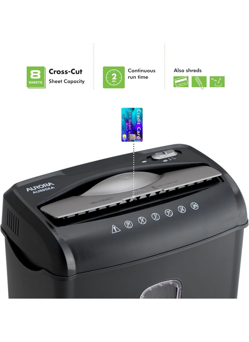 AURORA Aurora AU895XA 8Sheet Professional CrossCut Paper and Credit Card Shredder  - Image 2