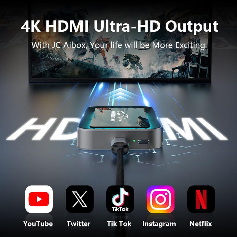 Wistar صندوق الذكاء الاصطناعي Carplay - محول CarPlay وAndroid اللاسلكي ومحول تلقائي وسائط متعددة بدقة 4K - محول CarPlay وAndroid التلقائي 2+16G (صندوق الذكاء الاصطناعي CarPlay 2) - Image 5