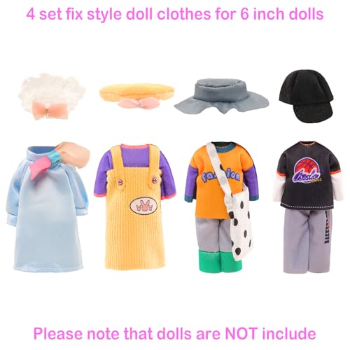 HONLAELLA 29 Pcs Doll Clothes Wilderness Interactive Playset for Mini Girl Dolls 5 Outfits 5 Dresses 4 Shoes 15 Wilderness Adventure Accessories for 53 6 Inch Doll Clothes and Accessories - Image 5